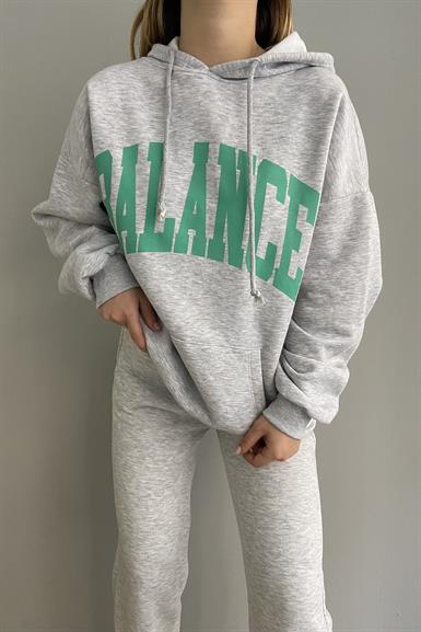 KAPŞONLU BASKILI SWEAT