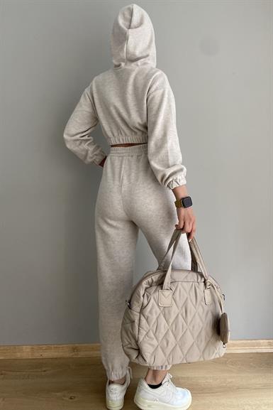 KAPŞONLU CROP SWEAT