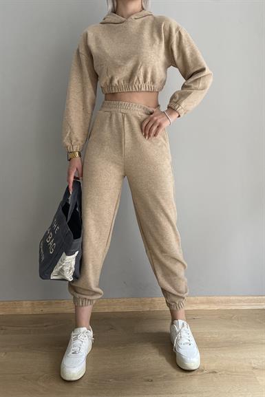 KAPŞONLU CROP SWEAT