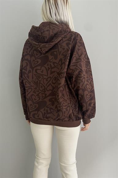 KAPŞONLU DESENLİ SWEAT