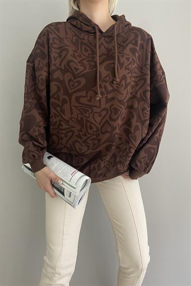 KAPŞONLU DESENLİ SWEAT