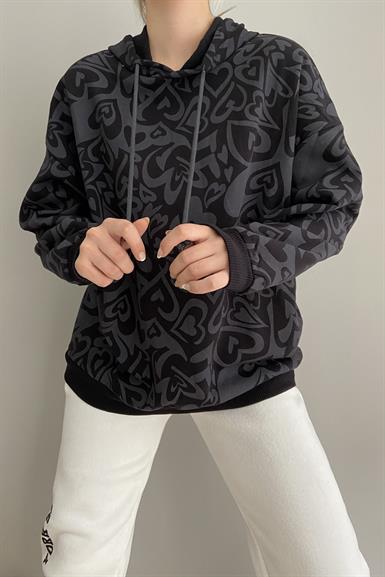 KAPŞONLU DESENLİ SWEAT