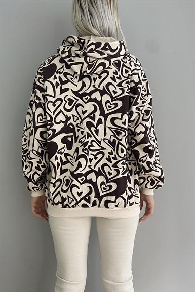 KAPŞONLU DESENLİ SWEAT