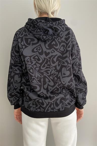 KAPŞONLU DESENLİ SWEAT