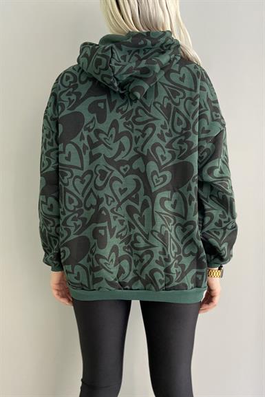 KAPŞONLU DESENLİ SWEAT