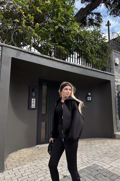 KAPŞONLU FERMUAR DETAY SWEATSHIRT