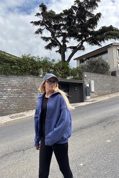 KAPŞONLU FERMUAR DETAY SWEATSHIRT