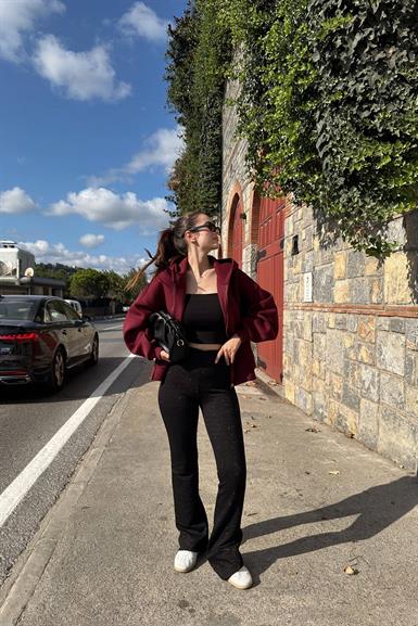 KAPŞONLU FERMUAR DETAY SWEATSHIRT