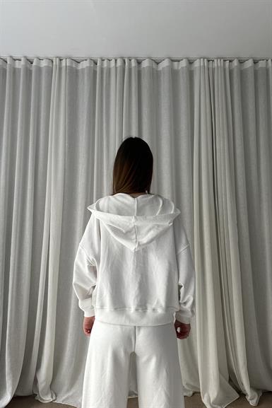 KAPŞONLU FERMUARLI SWEATSHIRT