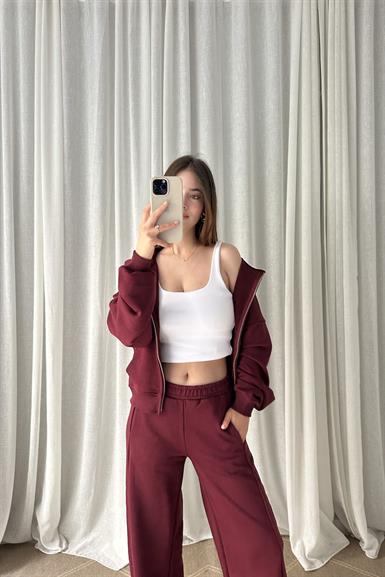 KAPŞONLU FERMUARLI SWEATSHIRT