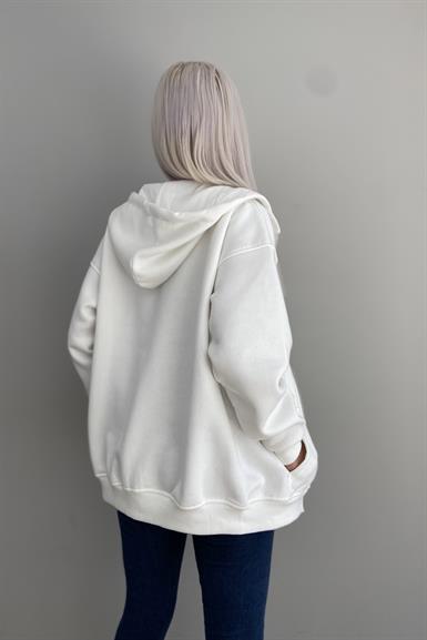 KAPŞONLU FERMUARLU SWEATSHIRT