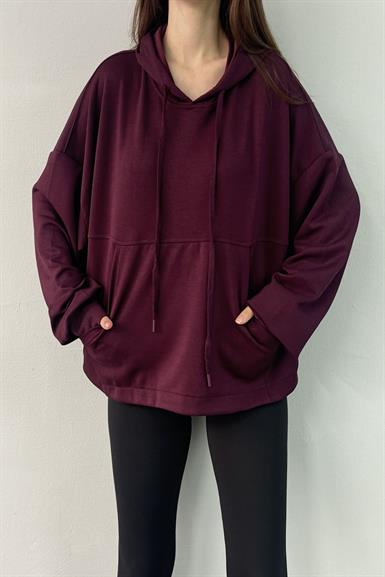 KAPŞONLU MODAL SWEATSHIRT