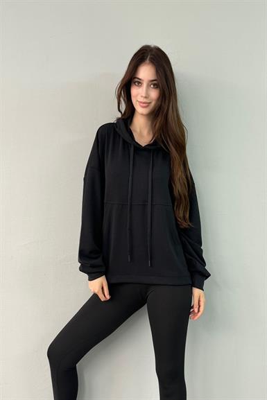 KAPŞONLU MODAL SWEATSHIRT