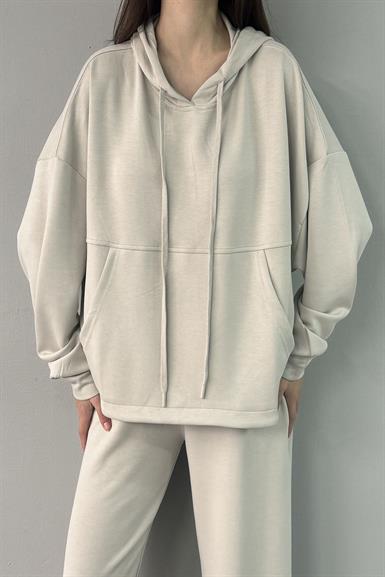 KAPŞONLU MODAL SWEATSHIRT