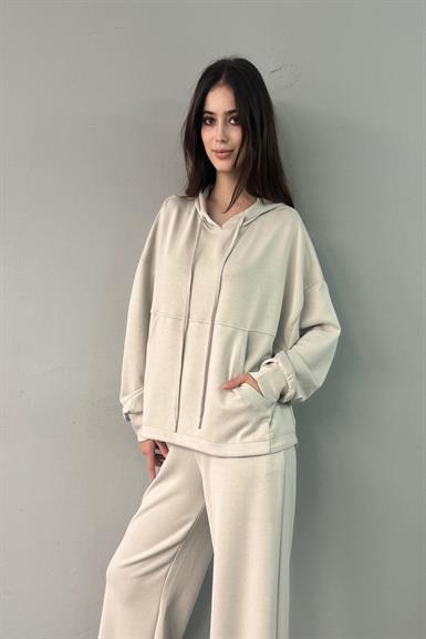KAPŞONLU MODAL SWEATSHIRT