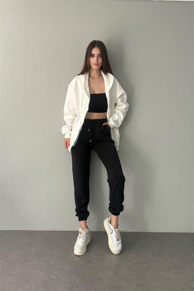KAPŞONLU OVERSİZE FERMUARLI  SWEAT