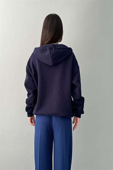 KAPŞONLU OVERSİZE FERMUARLI  SWEAT