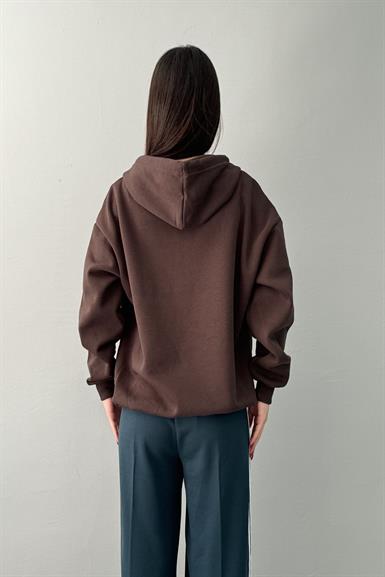 KAPŞONLU OVERSİZE FERMUARLI  SWEAT