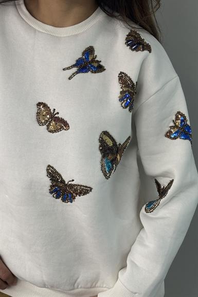 KELEBEK PULLU SWEATSHIRT