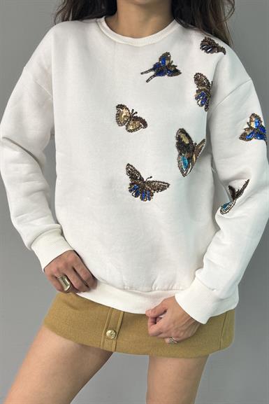 KELEBEK PULLU SWEATSHIRT