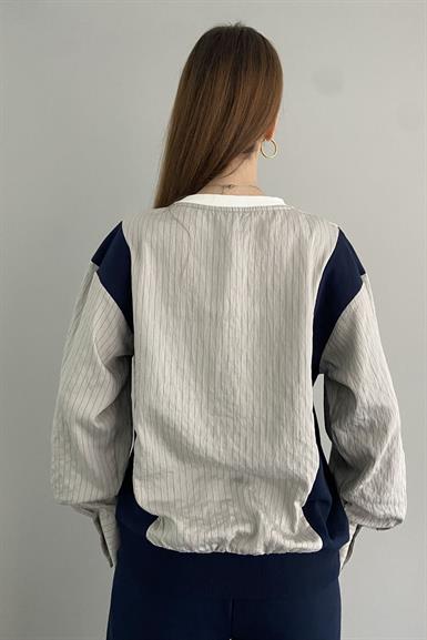 KUMAŞ GARNİLİ SWEATSHIRT