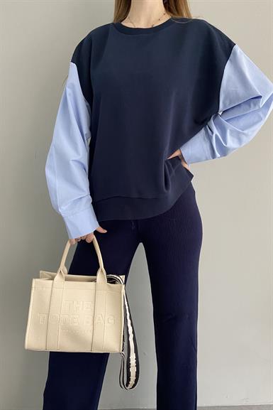KUMAŞ GARNİLİ SWEATSHIRT