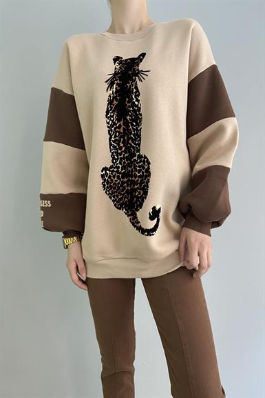 LEOPAR BASKILI SWEAT