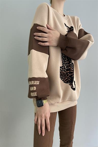 LEOPAR BASKILI SWEAT