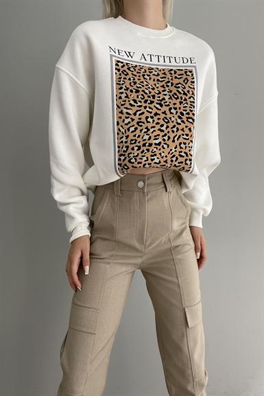 LEOPAR DESEN BASKILI SWEAT
