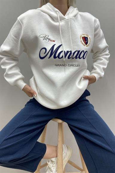 MONACO BASKI KAPŞONLU SWEATSHIRT