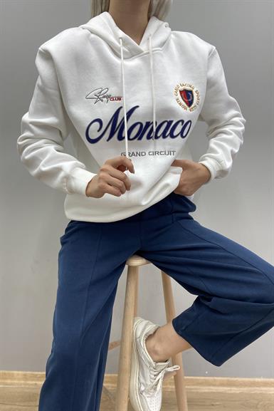 MONACO BASKI KAPŞONLU SWEATSHIRT
