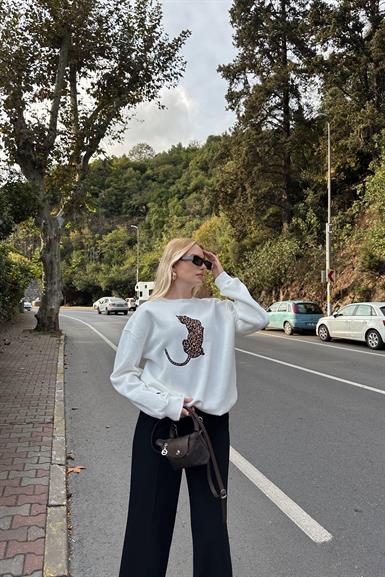 NAKIŞ DETAY SWEATSHIRT