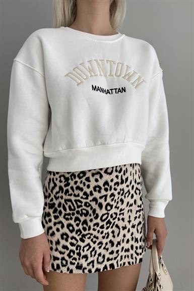 NAKIŞ DETAYLI CROP SWEAT