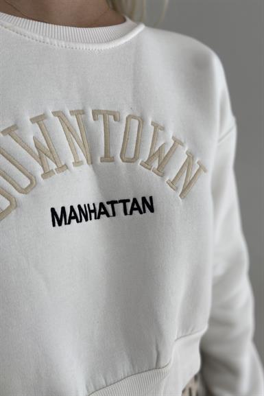 NAKIŞ DETAYLI CROP SWEAT