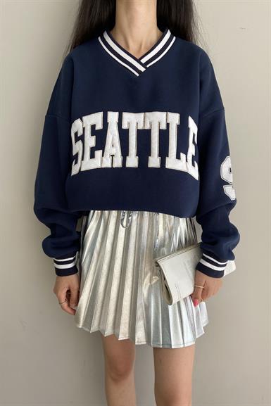 NAKIŞ DETAYLI OVERSİZE SWEAT