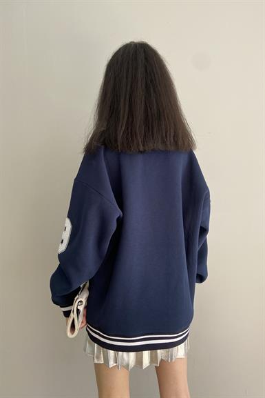 NAKIŞ DETAYLI OVERSİZE SWEAT