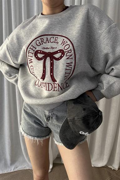 NAKIŞ DETAYLI SWEATSHIRT
