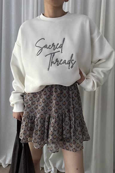 NAKIŞ DETAYLI SWEATSHIRT