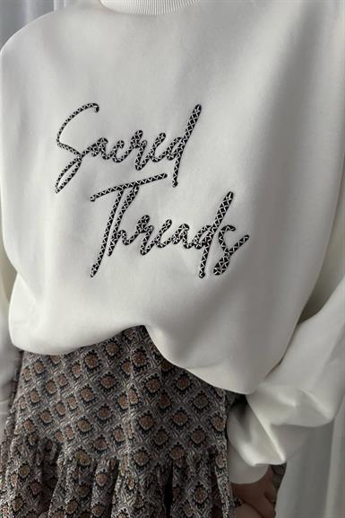 NAKIŞ DETAYLI SWEATSHIRT