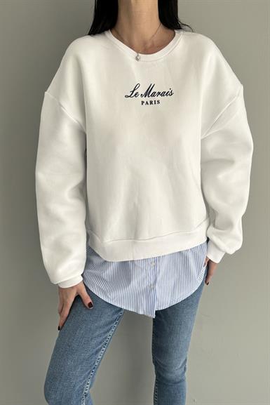 NAKIŞ VE GÖMLEK GARNİLİ SWEATSHIRT