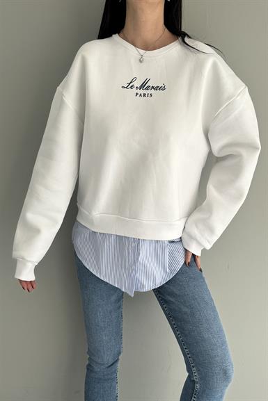 NAKIŞ VE GÖMLEK GARNİLİ SWEATSHIRT