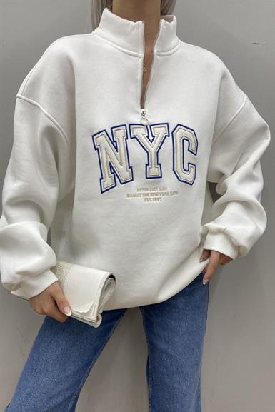 NAKIŞLI FERMUAR DETAY SWEAT