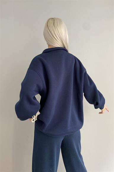 NAKIŞLI FERMUAR DETAY SWEAT