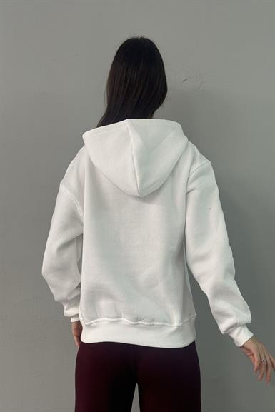 NYC NAKIŞ DETAYLI KAPŞONLU SWEATSHIRT