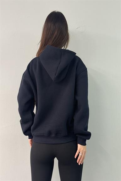 NYC NAKIŞ DETAYLI KAPŞONLU SWEATSHIRT