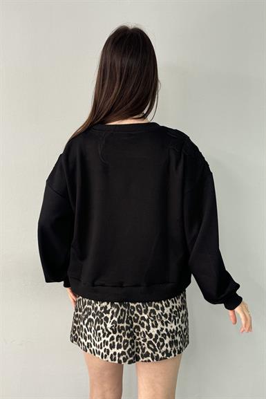 OMUZ GÜL NAKIŞLI SWEATSHIRT