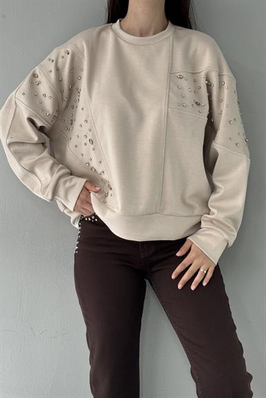ÖNÜ TAŞLI SWEATSHIRT