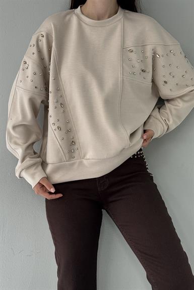 ÖNÜ TAŞLI SWEATSHIRT