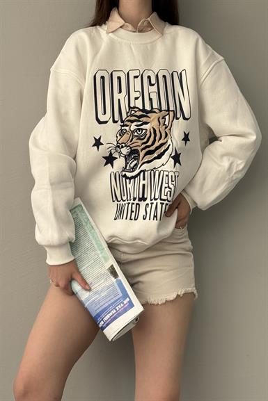 OREGON BASKI DETAY SWEAT