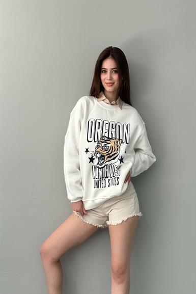 OREGON BASKI DETAY SWEAT